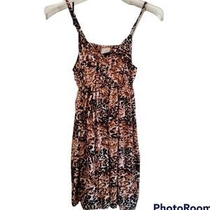 Cyn by Cynthia Mehr Cheetah print baby doll mini dress lg/xl